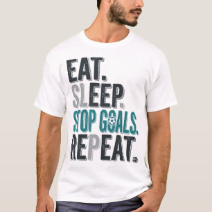 Vintage Soccer Goalie Eat Sleep Stop Goals Shirt_1 T-Shirt