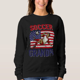 Vintage Soccer Grandpa Player American Flag Father Sweatshirt