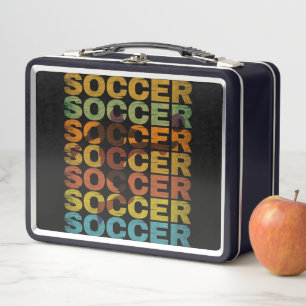 VINTAGE SOCCER METAL LUNCH BOX