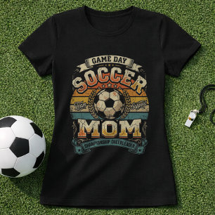 Vintage Soccer Mum Game Day Badge T-Shirt