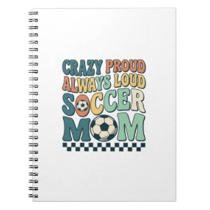 Vintage Soccer Mum Proud Loud Shirt Design_1 Notebook