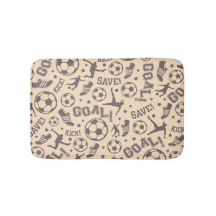 Vintage Soccer Pattern Bath Mat