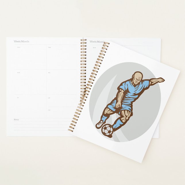 Vintage Soccer Player Illustration Retro Football  Planner (Creator Uploaded)