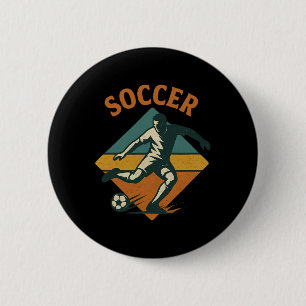 Vintage Soccer Player Kick Clic Style  6 Cm Round Badge