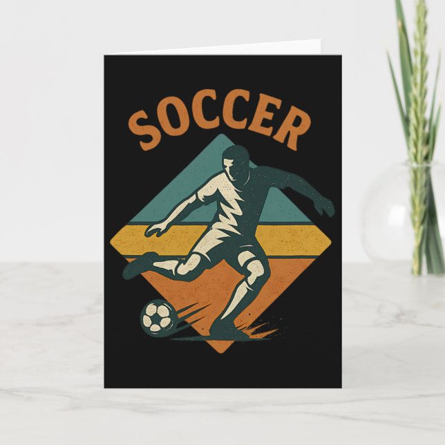Vintage Soccer Player Kick Clic Style  Card (Front)