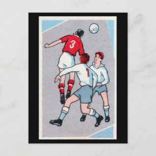 Vintage Soccer Print Postcard