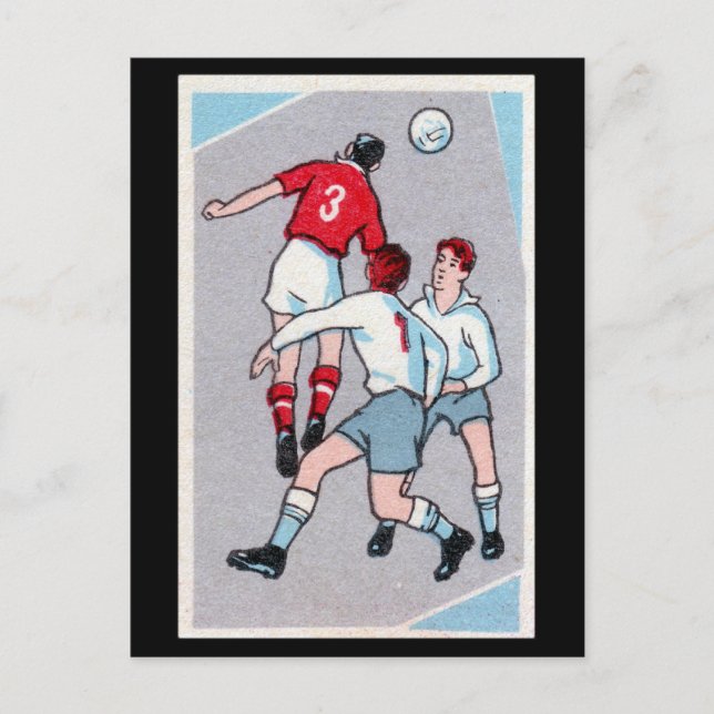 Vintage Soccer Print Postcard (Front)