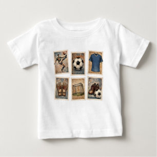 Vintage Soccer Stamps Football Collection Baby T-Shirt