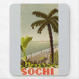Vintage Sochi Marine Station Fine Art Travel Mouse Pad
