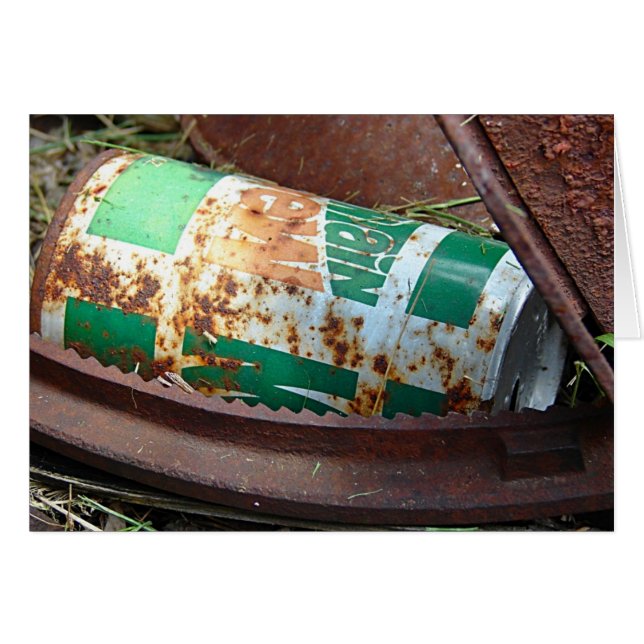 Vintage Soda Can in a Pile of Junk (Front Horizontal)