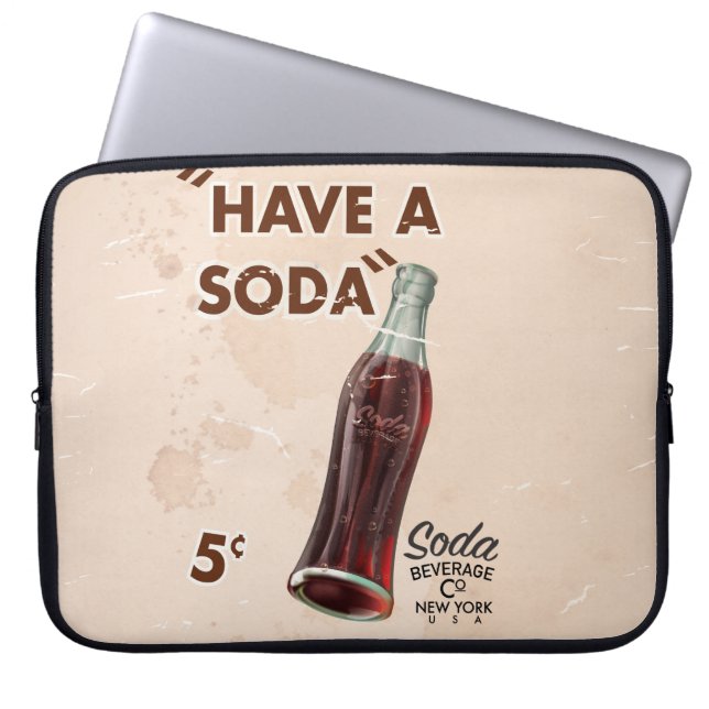 Vintage Soda Poster Laptop Sleeve (Front)