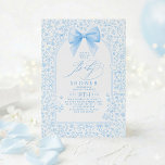 Vintage Soft Blue Bow Floral Toile Boy Baby Shower Invitation<br><div class="desc">Celebrate the sweetest new beginning with this charming blue baby shower invitation, designed to capture the soft, romantic style that defines this year's baby shower trends. Delicate hand-drawn florals, sweet little birds, and a graceful watercolor bow create a dreamy storybook aesthetic, while the airy pastel blue palette brings a calm,...</div>