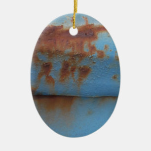 Vintage soft blue rusted ceramic tree decoration