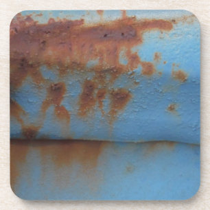 Vintage soft blue rusted coaster