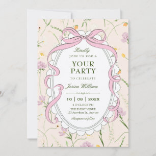 Vintage soft floral invitation