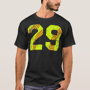 Vintage Softball 29 Jersey Number T-Shirt