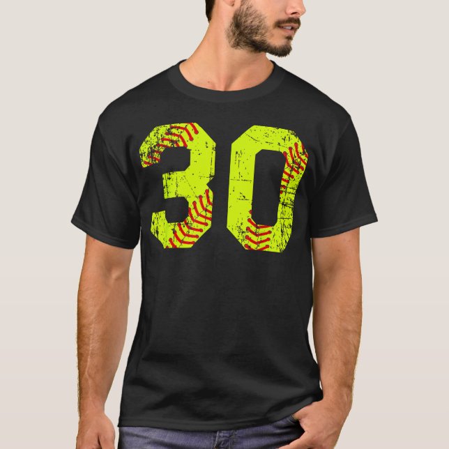 Vintage Softball 30 Jersey T-Shirt (Front)