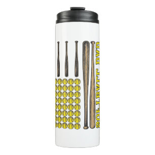 Vintage Softball Dad Bat And Ball Vector Shirt Des Thermal Tumbler
