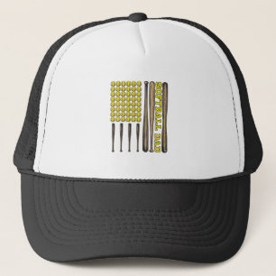 Vintage Softball Dad Bat And Ball Vector Shirt Des Trucker Hat