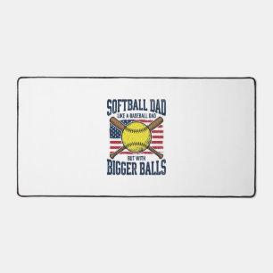 Vintage Softball Dad Bigger Balls Shirt Design_1 Desk Mat