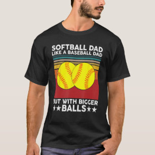 Vintage Softball Dad Like A Baseball Dad US Flag F T-Shirt
