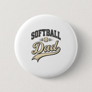 Vintage Softball Dad Sports Father Shirt Design (2 6 Cm Round Badge