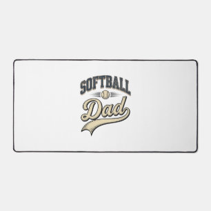 Vintage Softball Dad Sports Father Shirt Design (2 Desk Mat