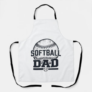 Vintage Softball Dad Vector T-Shirt Design_1 Apron