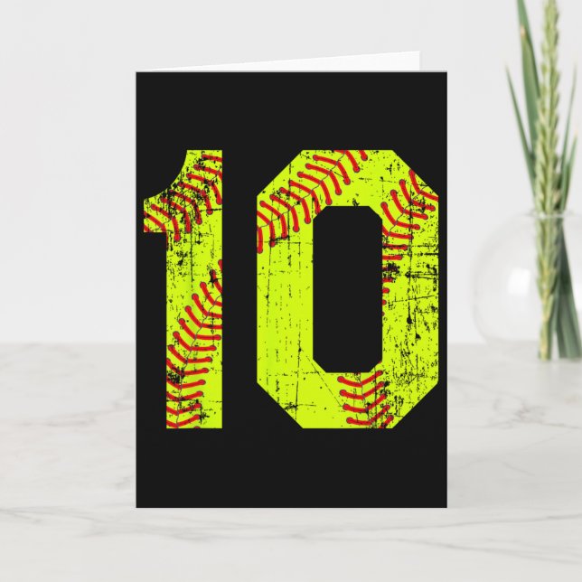 Vintage Softll 10 Jersey Number  Card (Front)