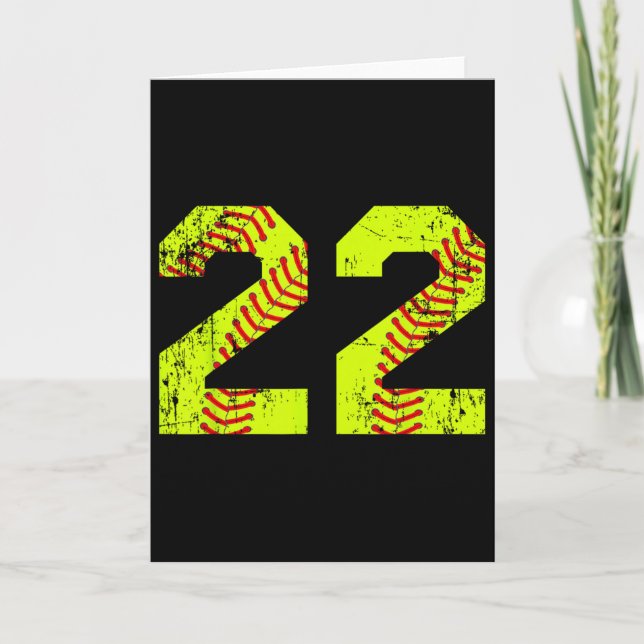 Vintage Softll 22 Jersey Number _1  Card (Front)