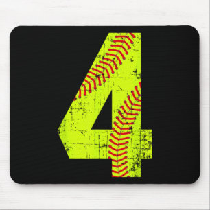 Vintage Softll 4 Jersey Number Mouse Pad