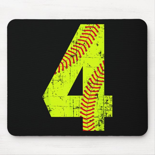 Vintage Softll 4 Jersey Number  Mouse Pad (Front)