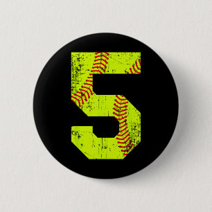 Vintage Softll 5 Jersey Number 6 Cm Round Badge