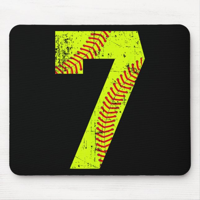 Vintage Softll 7 Jersey Number  Mouse Pad (Front)