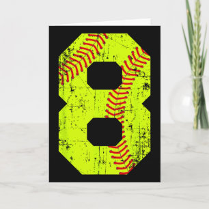 Vintage Softll 8 Jersey Number Card