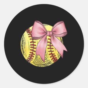 Vintage Softll Coquette Bow Cute Softll Mom Girls Classic Round Sticker