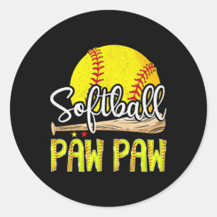 Vintage Softll Paw Paw Softll Player Game Day Classic Round Sticker