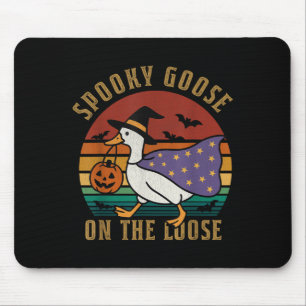 Vintage Soky Goose On The Loose Funny Halloween Re Mouse Pad
