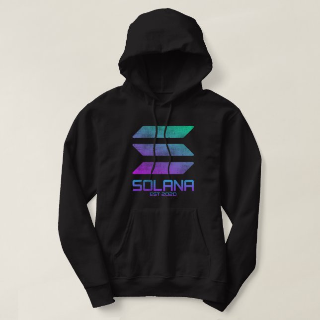 vintage solana SOL Crypto Coin HODL Hoodie (Design Front)