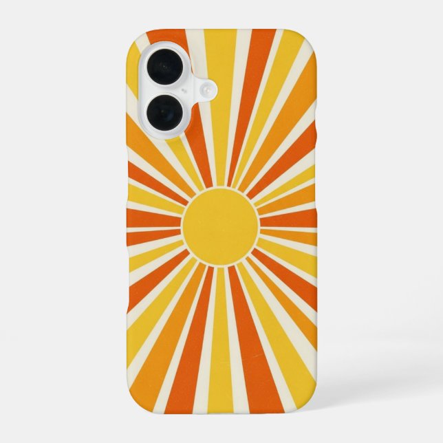 Vintage Solar Burst iPhone 16 Case (Back)