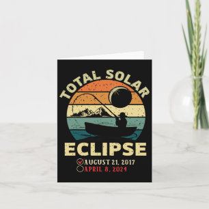 Vintage Solar Eclipse 2024 Totality Fishing April Card