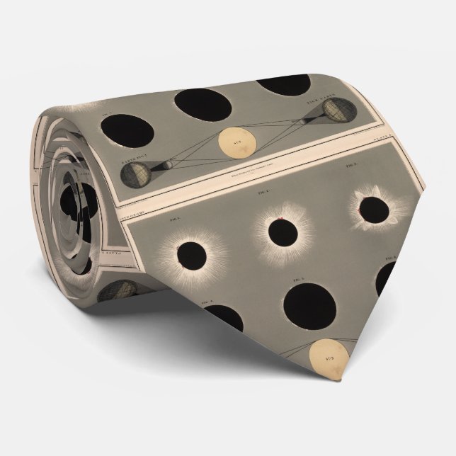 Vintage Solar Eclipse Diagram (1869) Tie (Rolled)