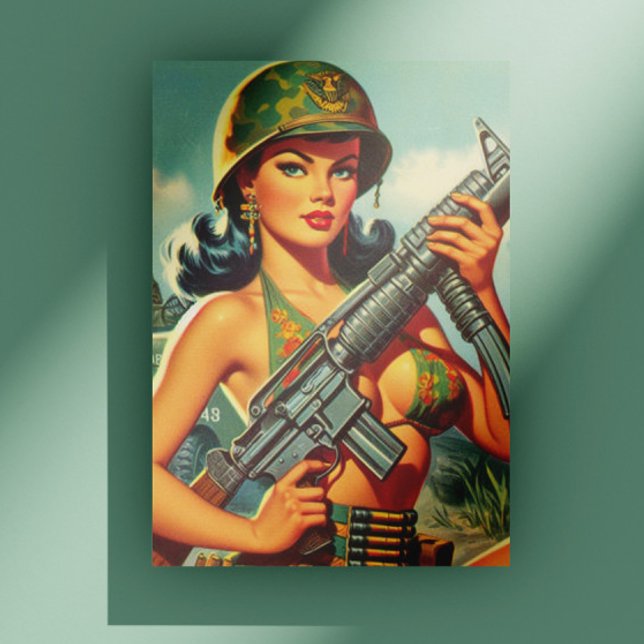 Vintage Soldier Pin-up Postcard (Creator Uploaded)