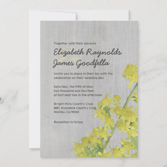 Vintage Solidago Wedding Invitations (Front)