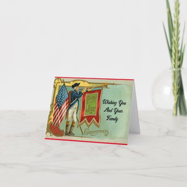 Vintage Solider With Horn Card (Front)