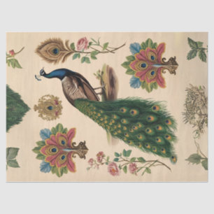 Vintage Solo Peacock Decoupage Tissue Paper