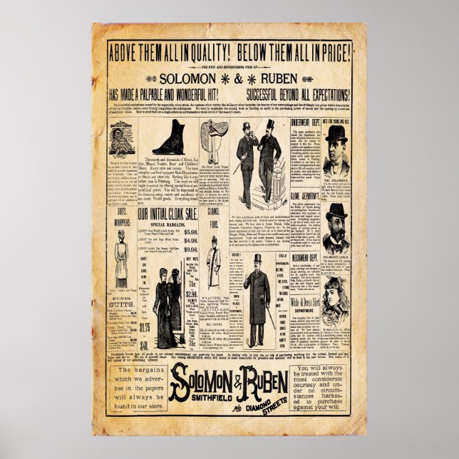 Vintage Solomon & Ruben Store Print (Front)