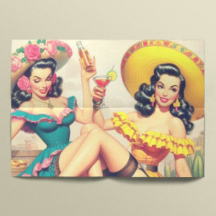 Vintage Sombrero Girls Tissue Paper
