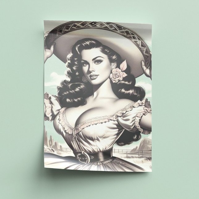Vintage Sombrero Pin-up Tissue Paper (Creator Uploaded)