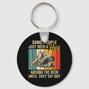 Vintage Some People Need a Hug BJJ Brazilian Jiu Key Ring